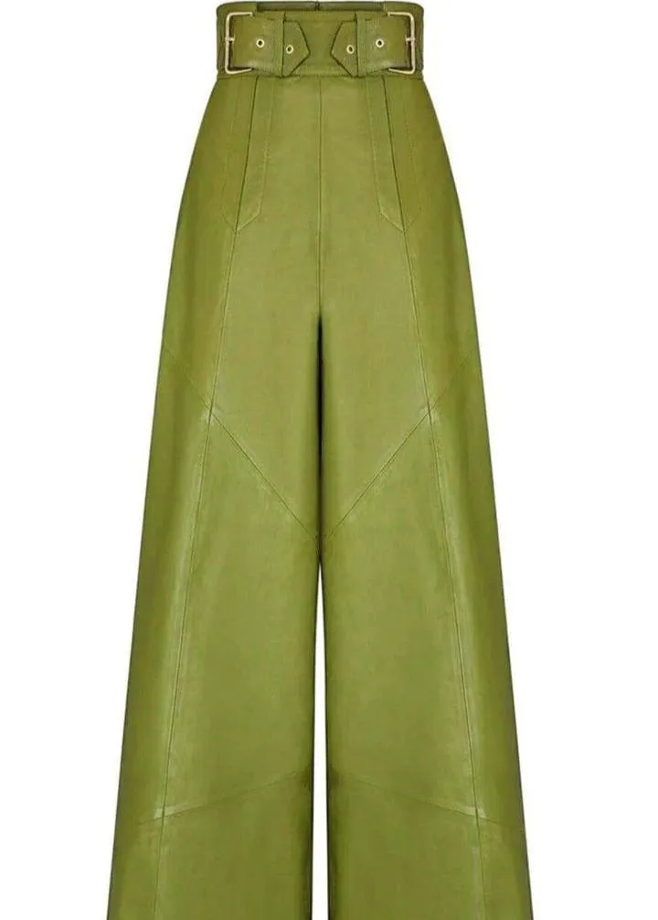 Bailey | High-Waisted Wide-Leg PU Leather Trousers