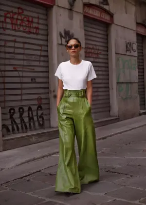 Bailey | High-Waisted Wide-Leg PU Leather Trousers