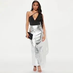 Bellini High Waist Metallic Skirt