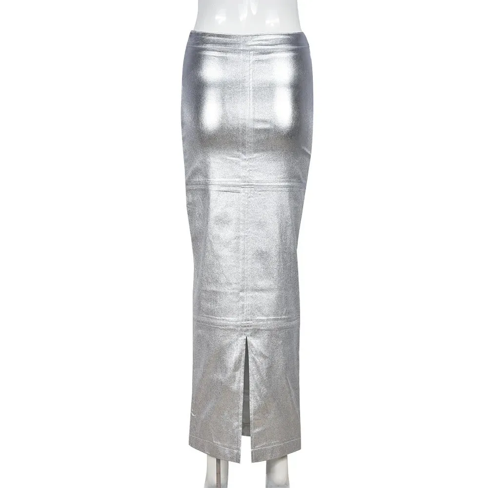 Bellini High Waist Metallic Skirt