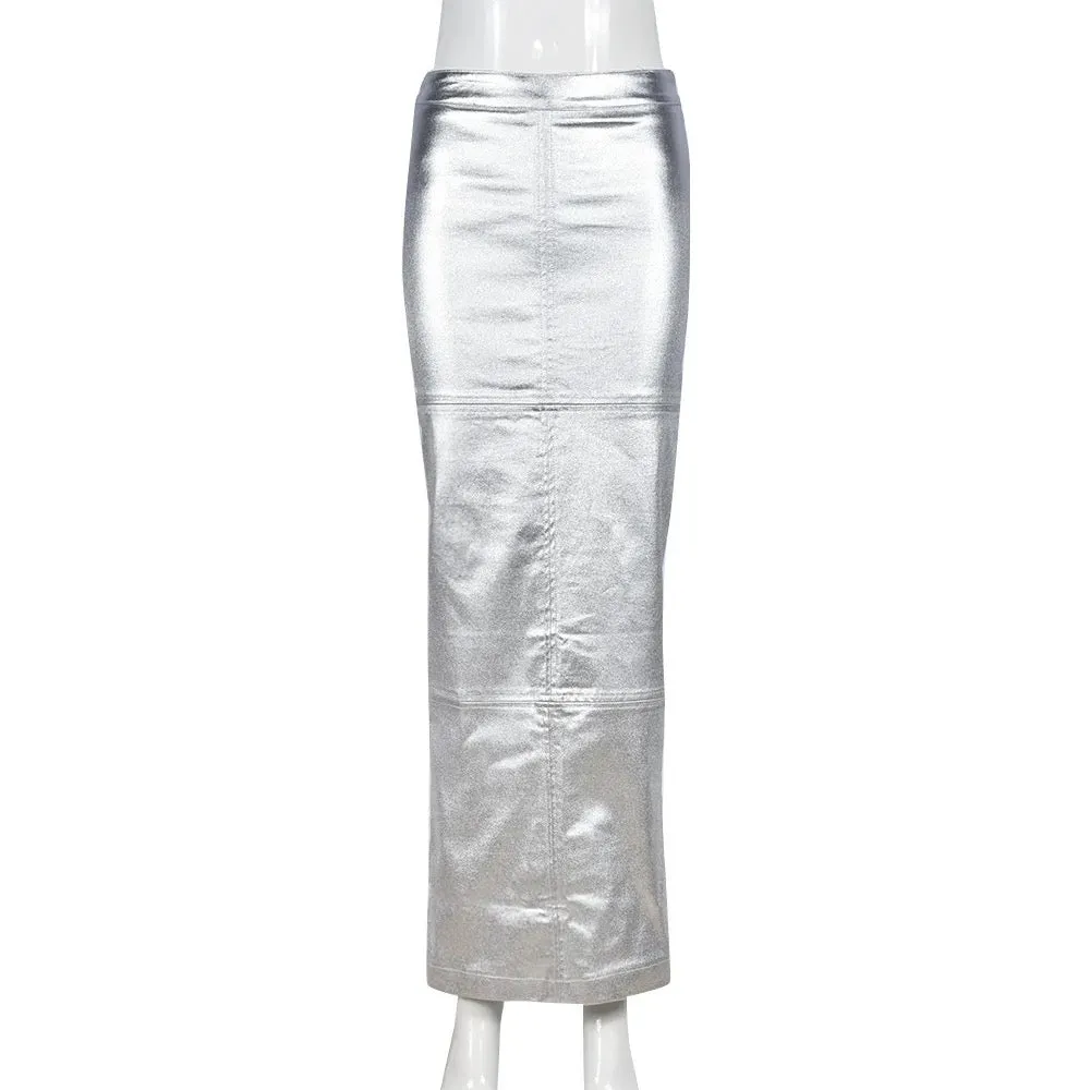 Bellini High Waist Metallic Skirt
