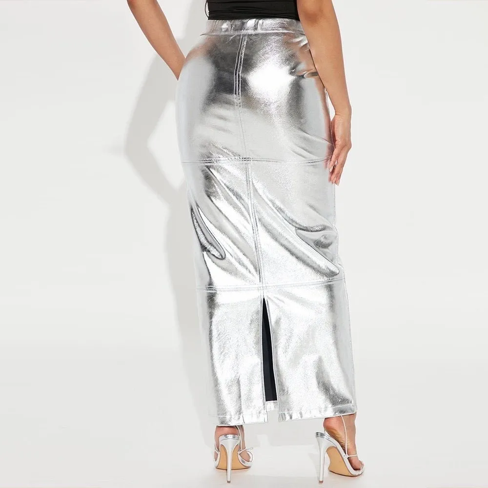 Bellini High Waist Metallic Skirt