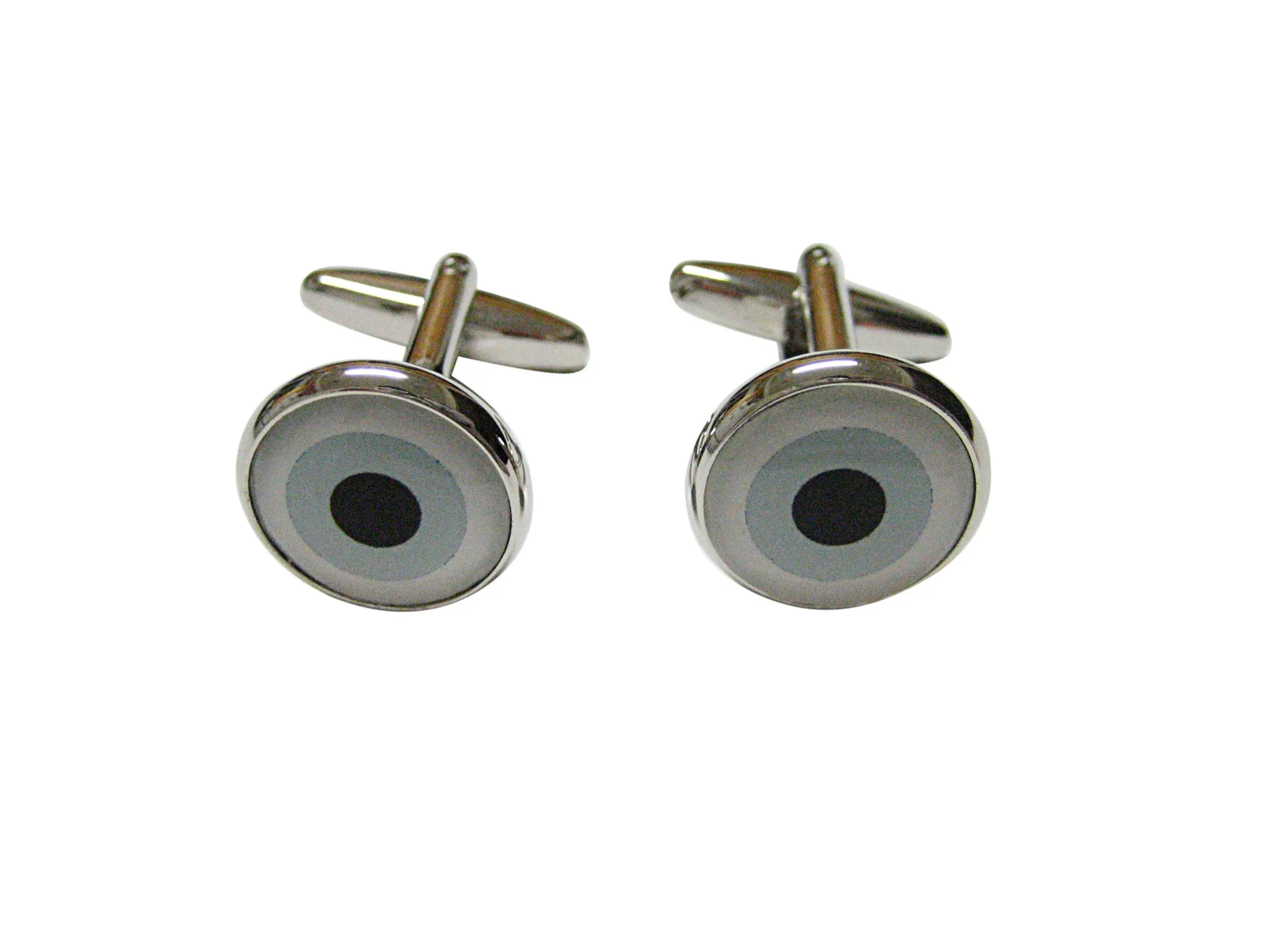 Black and Blue Concentric Circle Design Cufflinks
