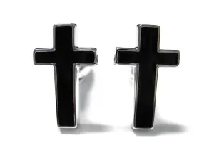 Black Christian Cross Cufflinks