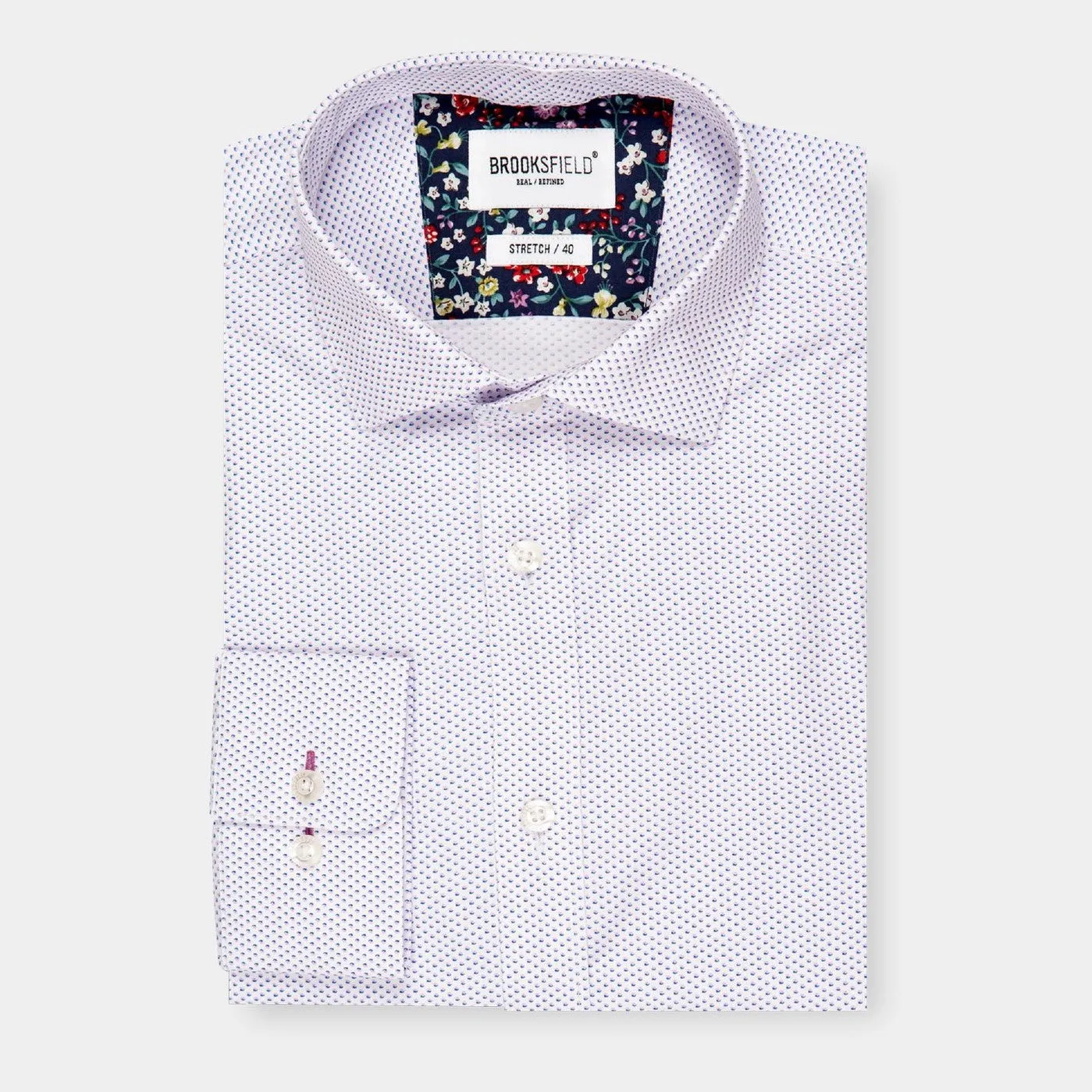 Brooksfield Stretch Print Shirt