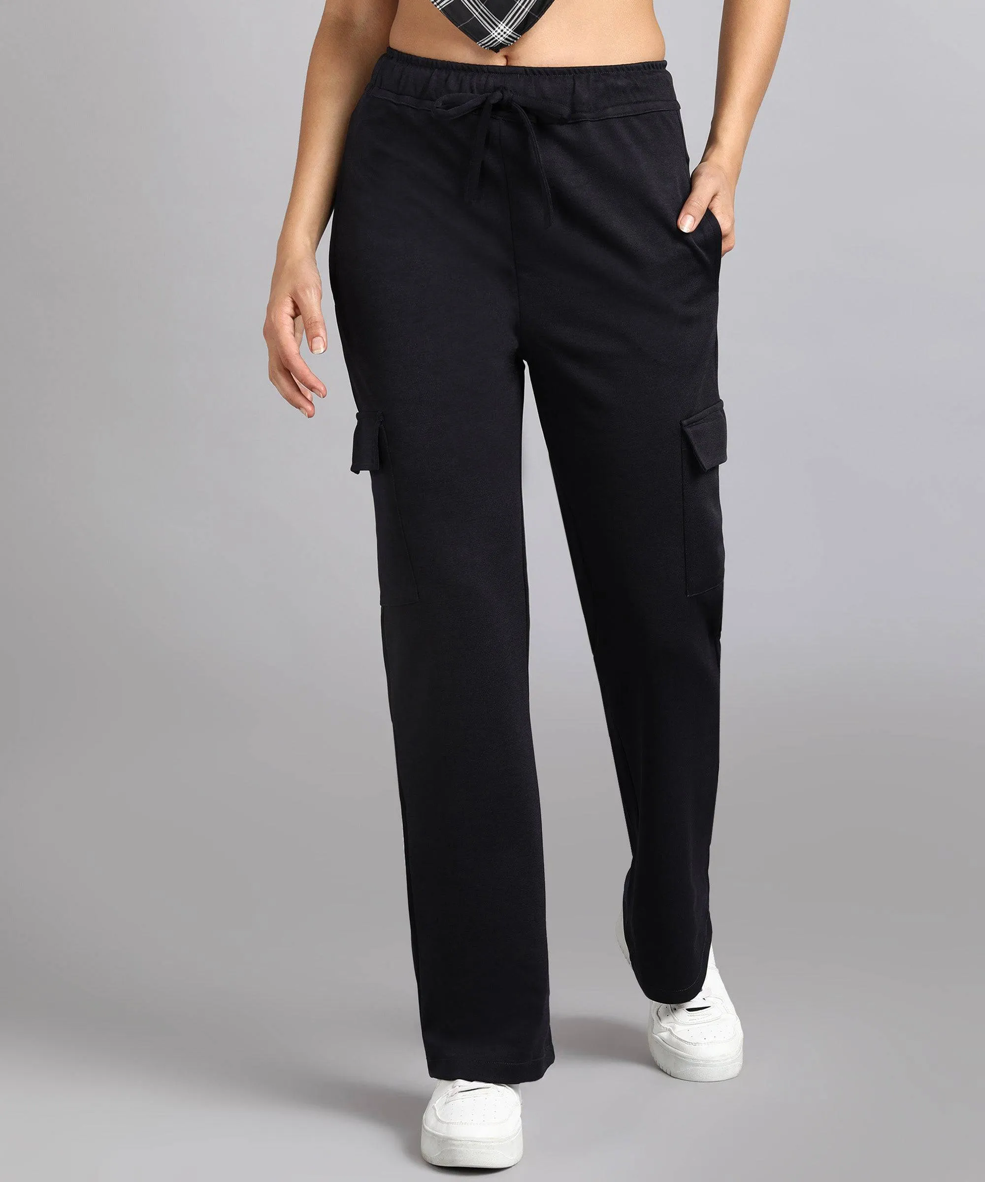 Casual High-Waisted Parallel Cargo Pants