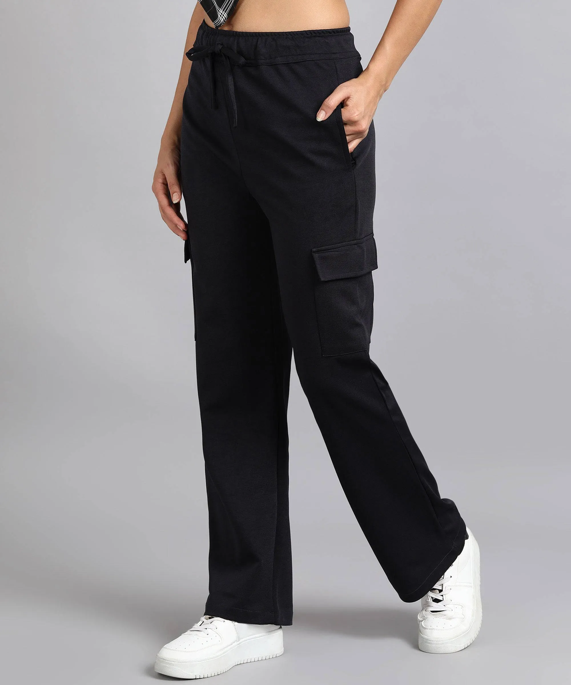 Casual High-Waisted Parallel Cargo Pants