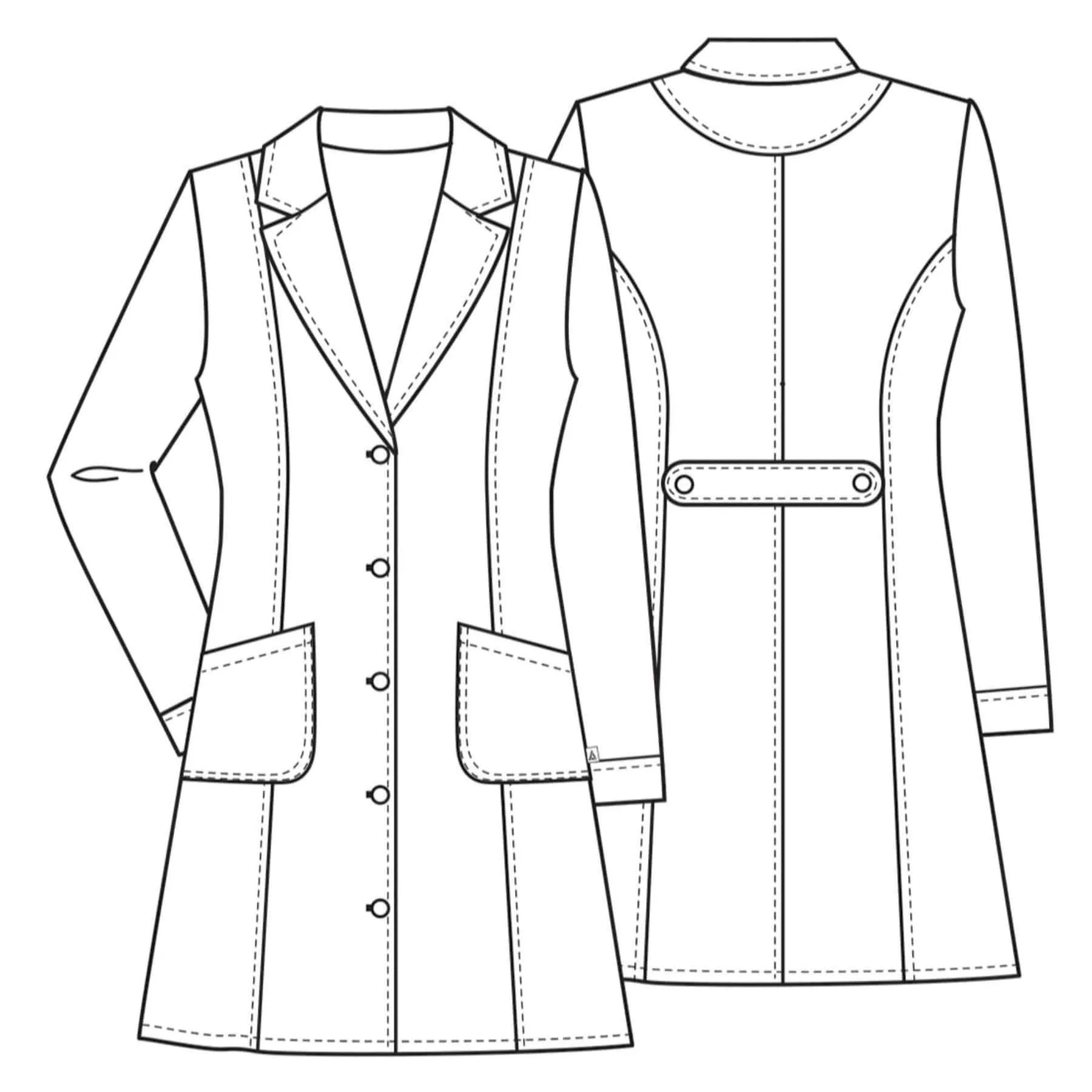 Cherokee Fashion White Lab Coat 2410 Lab Coat Womens 36" White