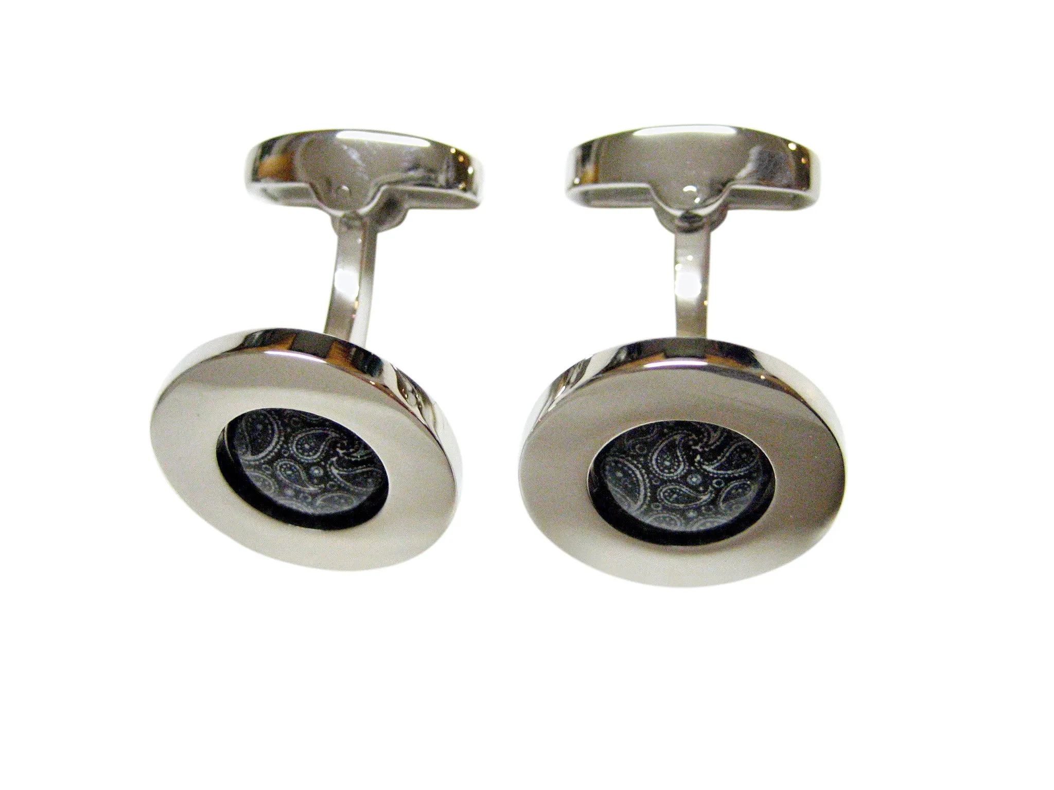 Circular Grey Pasley Cufflinks