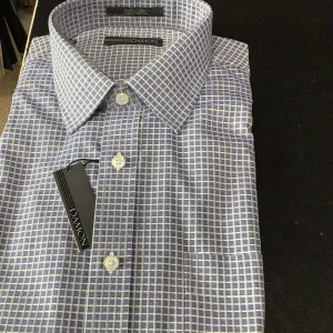 Damon Blue Check Long Sleeve Dress Shirt Regular Fit