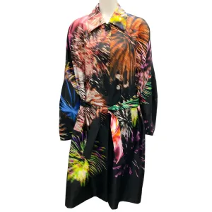 Dries Van Noten Black Multi Romano Firework Print Coat