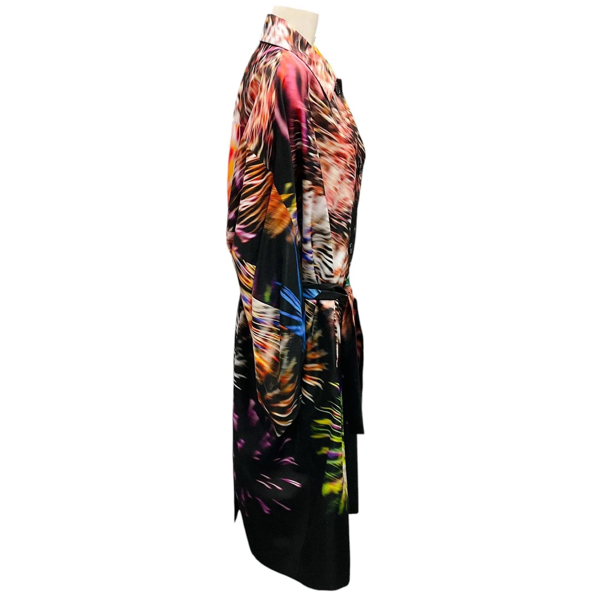 Dries Van Noten Black Multi Romano Firework Print Coat