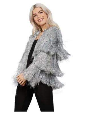 Fever Tinsel Festival Jacket, Silver