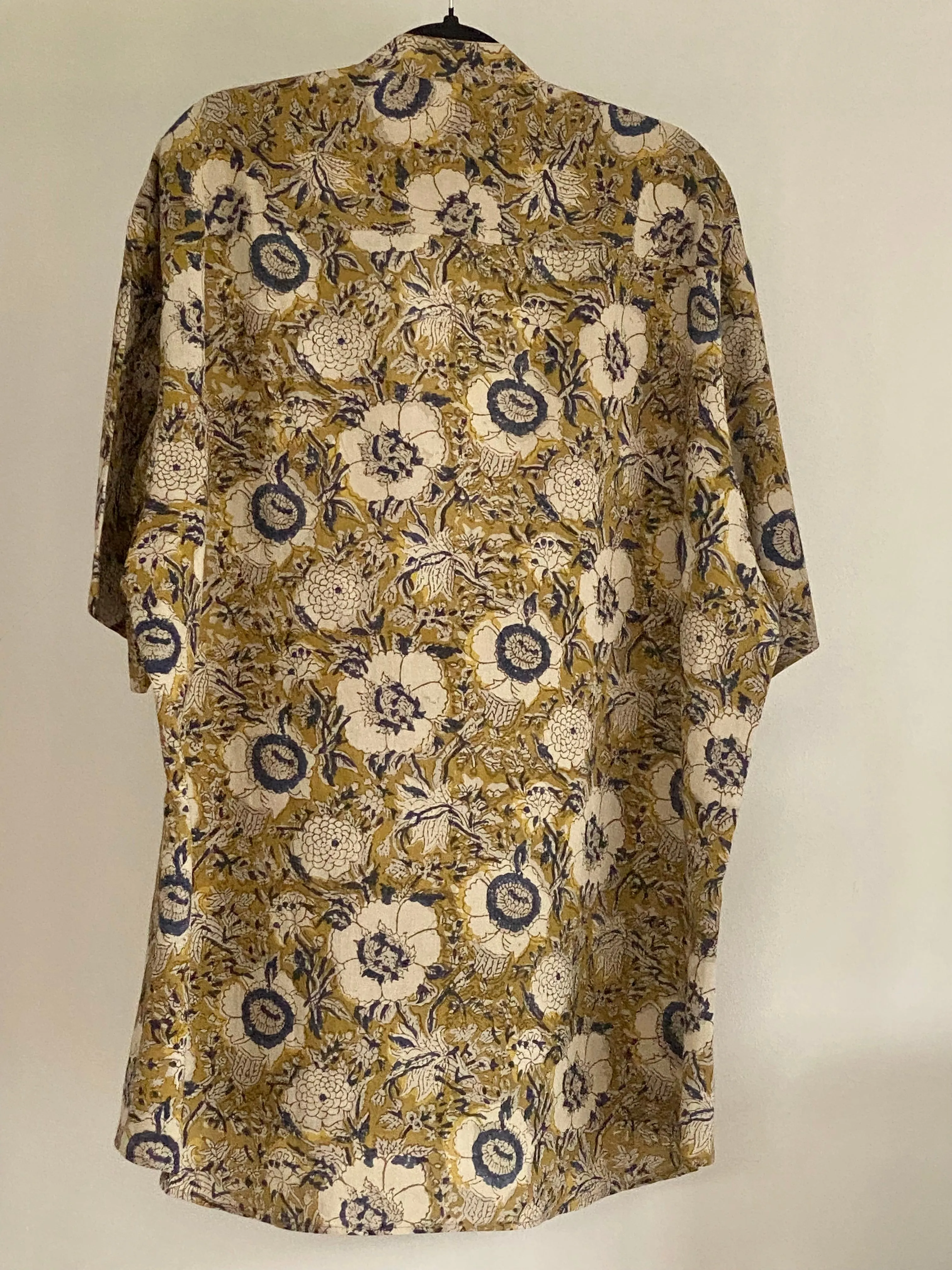 Floral Indian Block Print Banded Collar Placket Shirt (SS)
