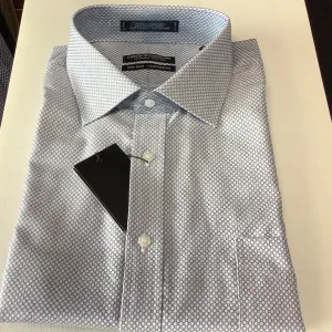 Forsyth Non Iron Mini Dobby Check Admiral Blue Long Sleeve