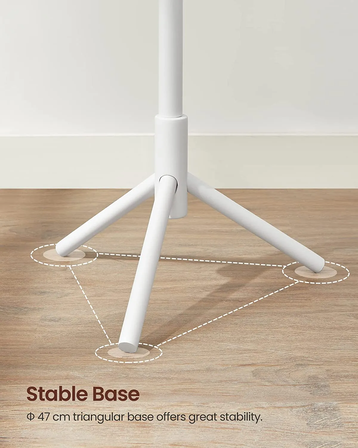 Free Standing Solid Wood Coat Rack - White