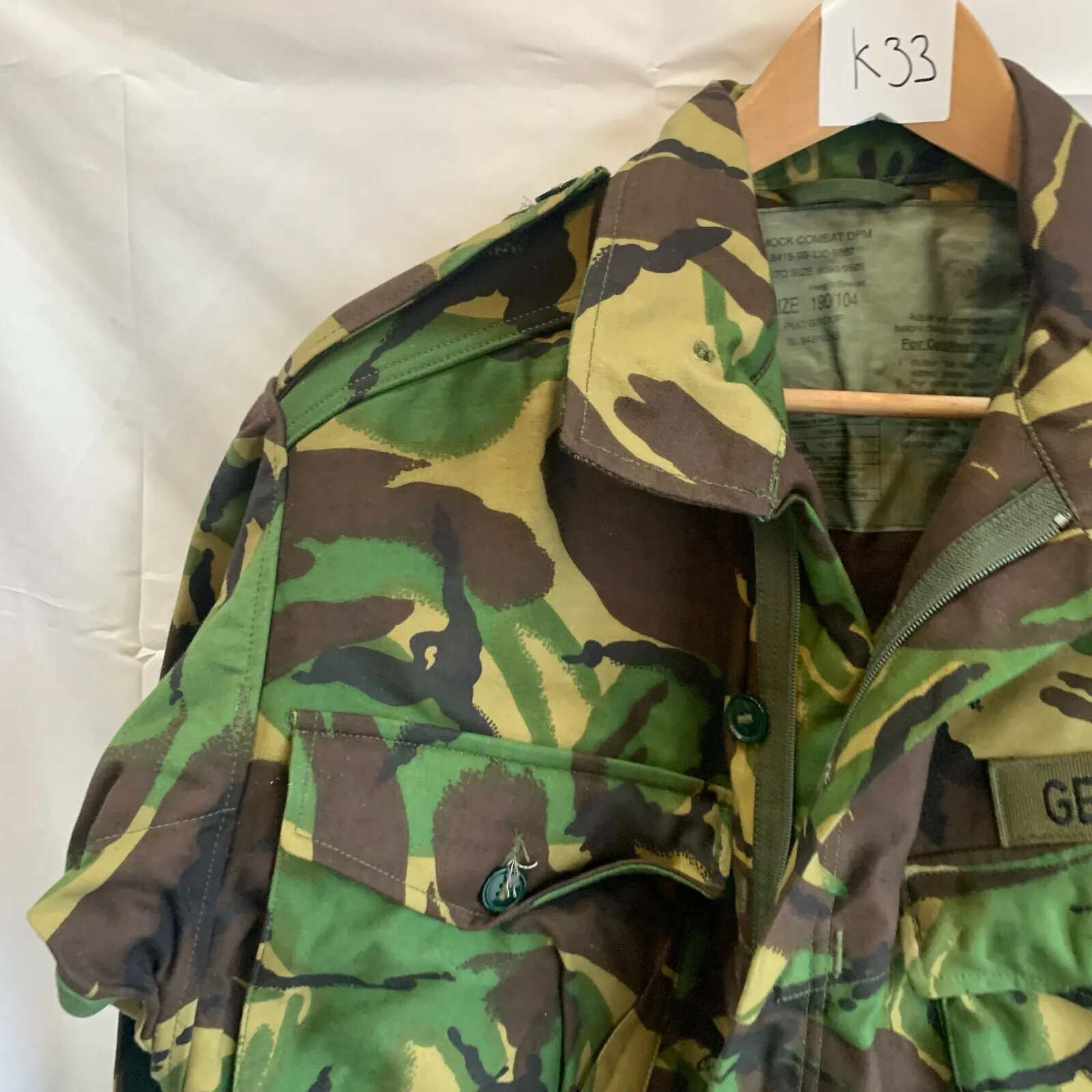 Genuine British Army Jungle DPM Camouflage Smock Combat Jacket - Size 190/104