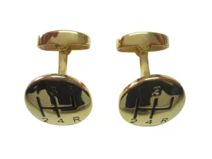Gold Toned Gear Shift Cufflinks