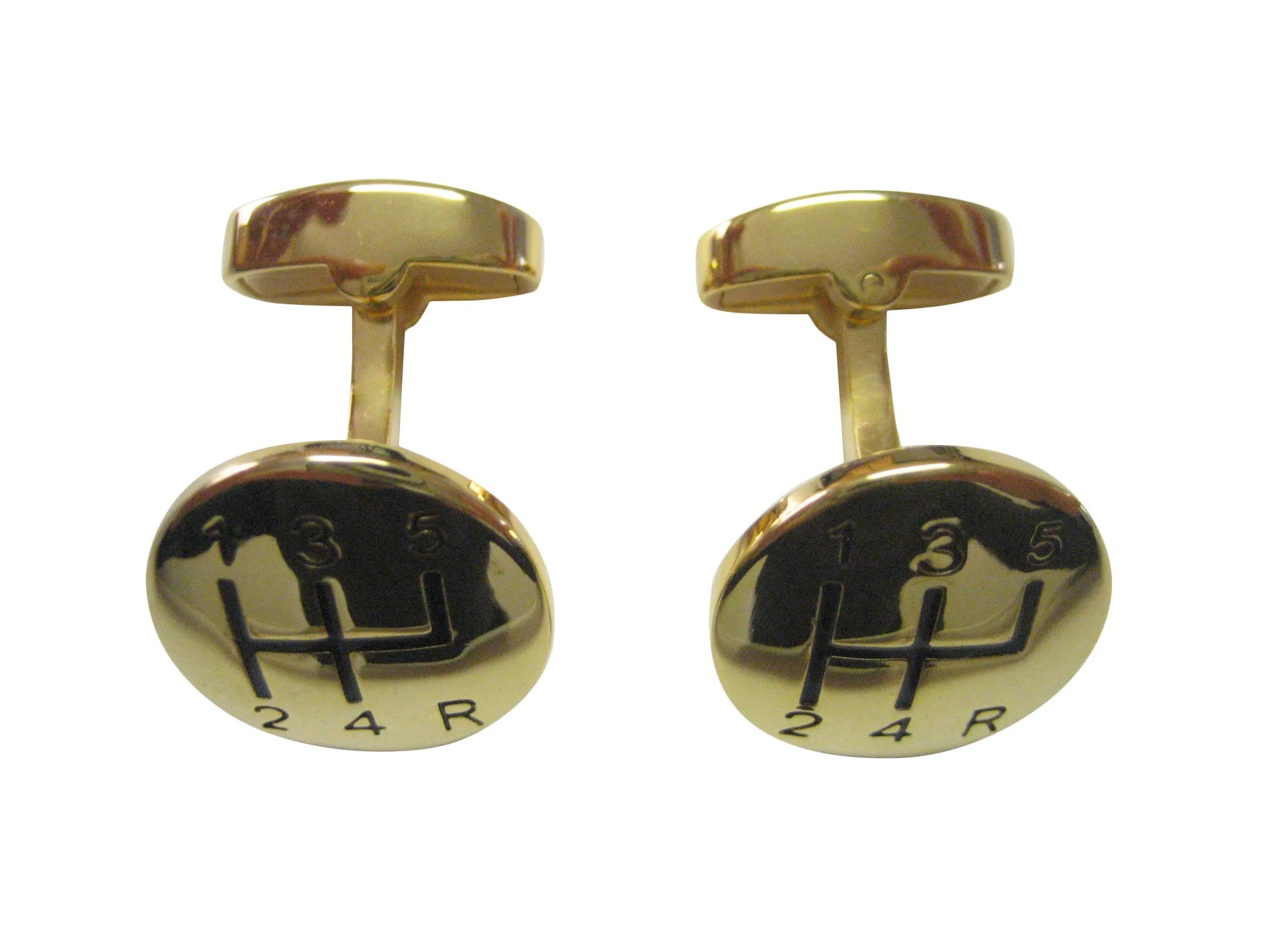 Gold Toned Gear Shift Cufflinks