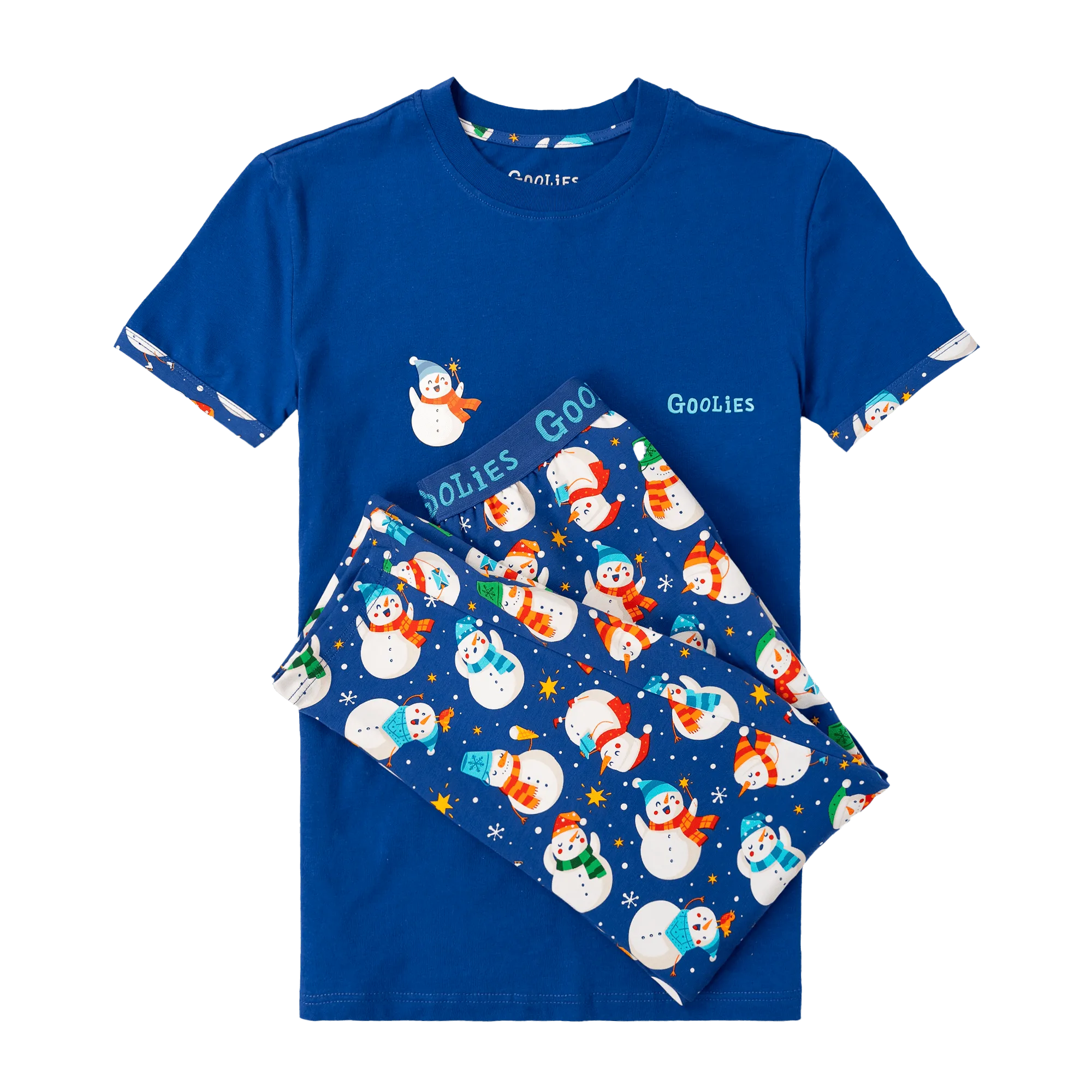 Goolies (Kids) Long Pyjamas - Snowman - Trousers & T-Shirt