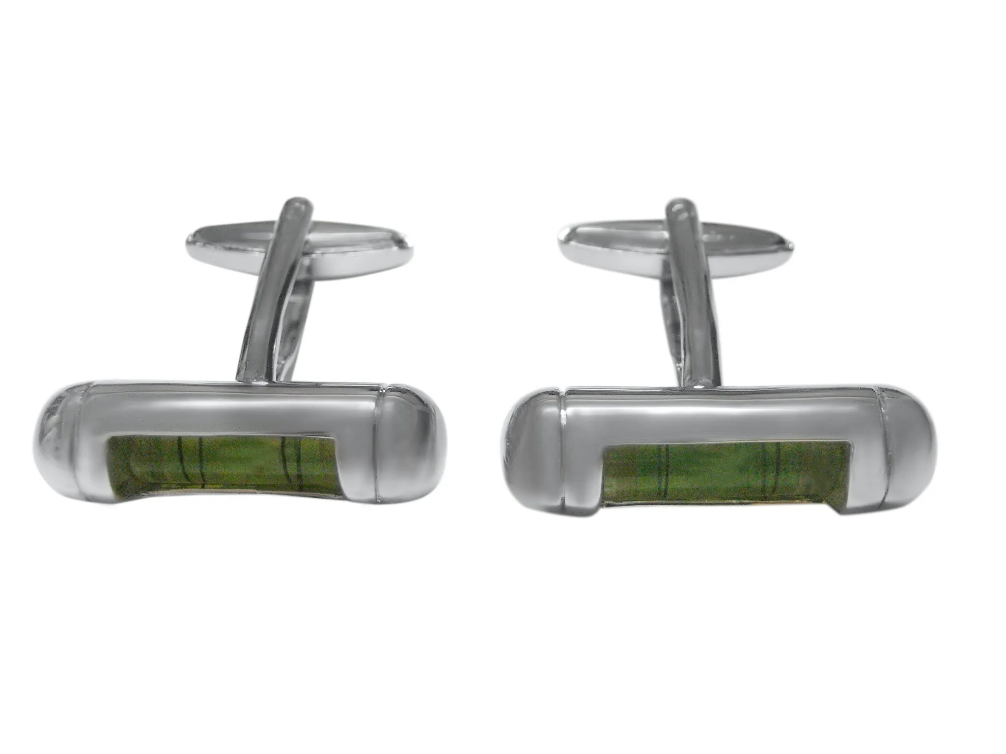 Level with Green Liquid Cufflinks