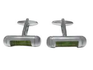 Level with Green Liquid Cufflinks