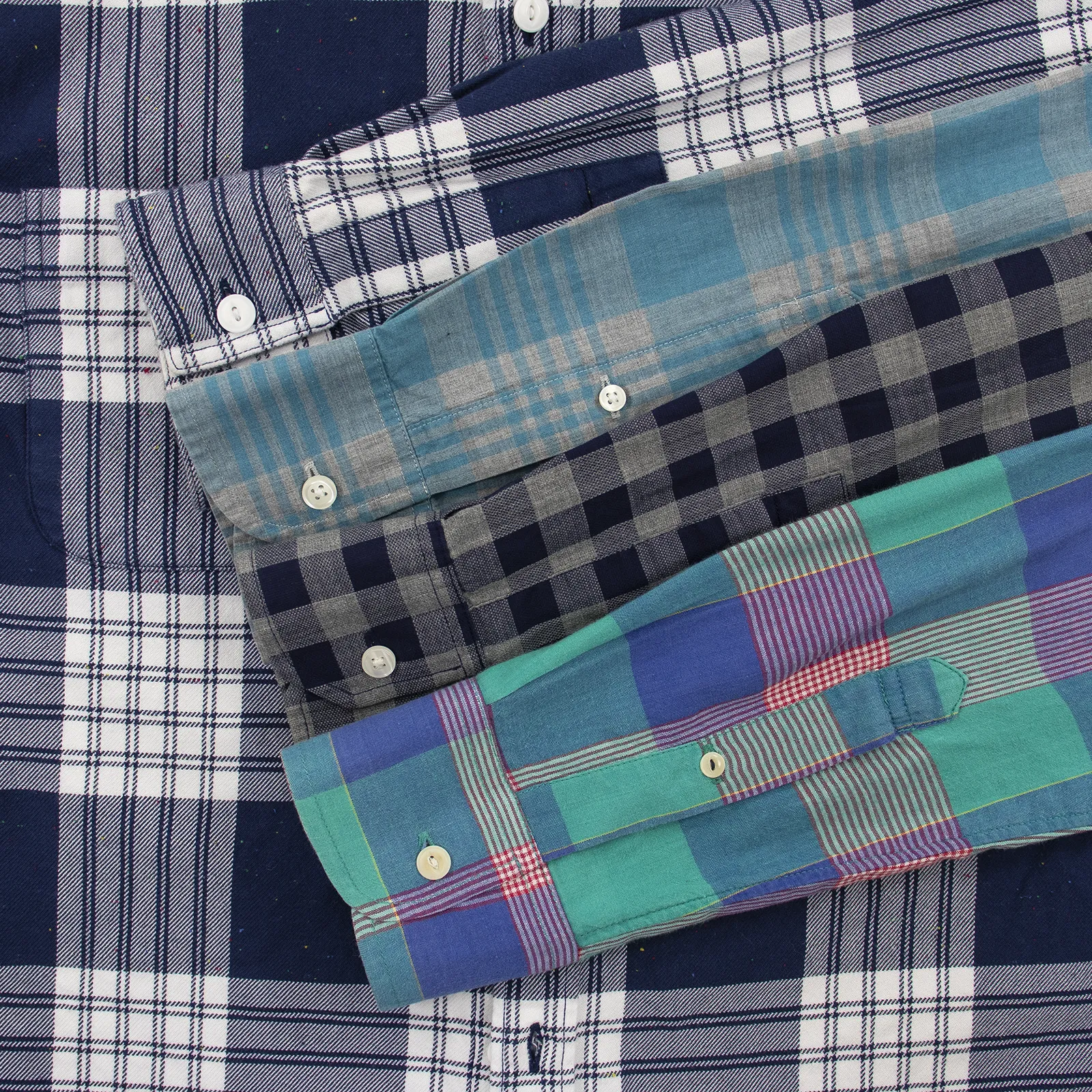 LOT of 4 Bonobos Multi Color Cotton Plaid Checked Dress Shirts M