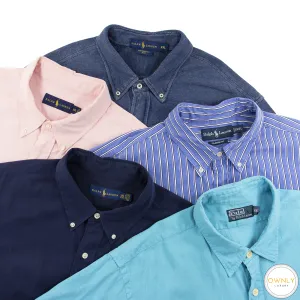 LOT of 5 Ralph Lauren Multi Color Cotton Striped Dress Shirts XXL