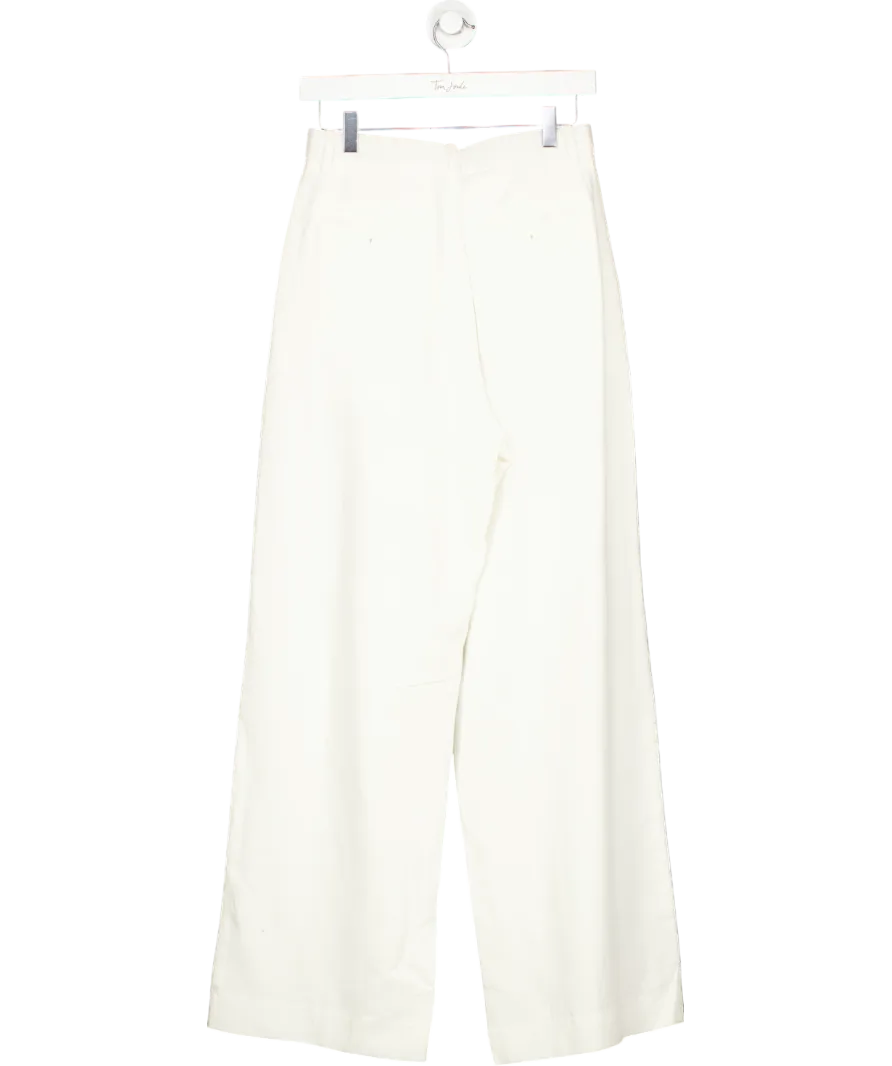 Marcela London White Bailie Tailored Trousers Ivory UK S