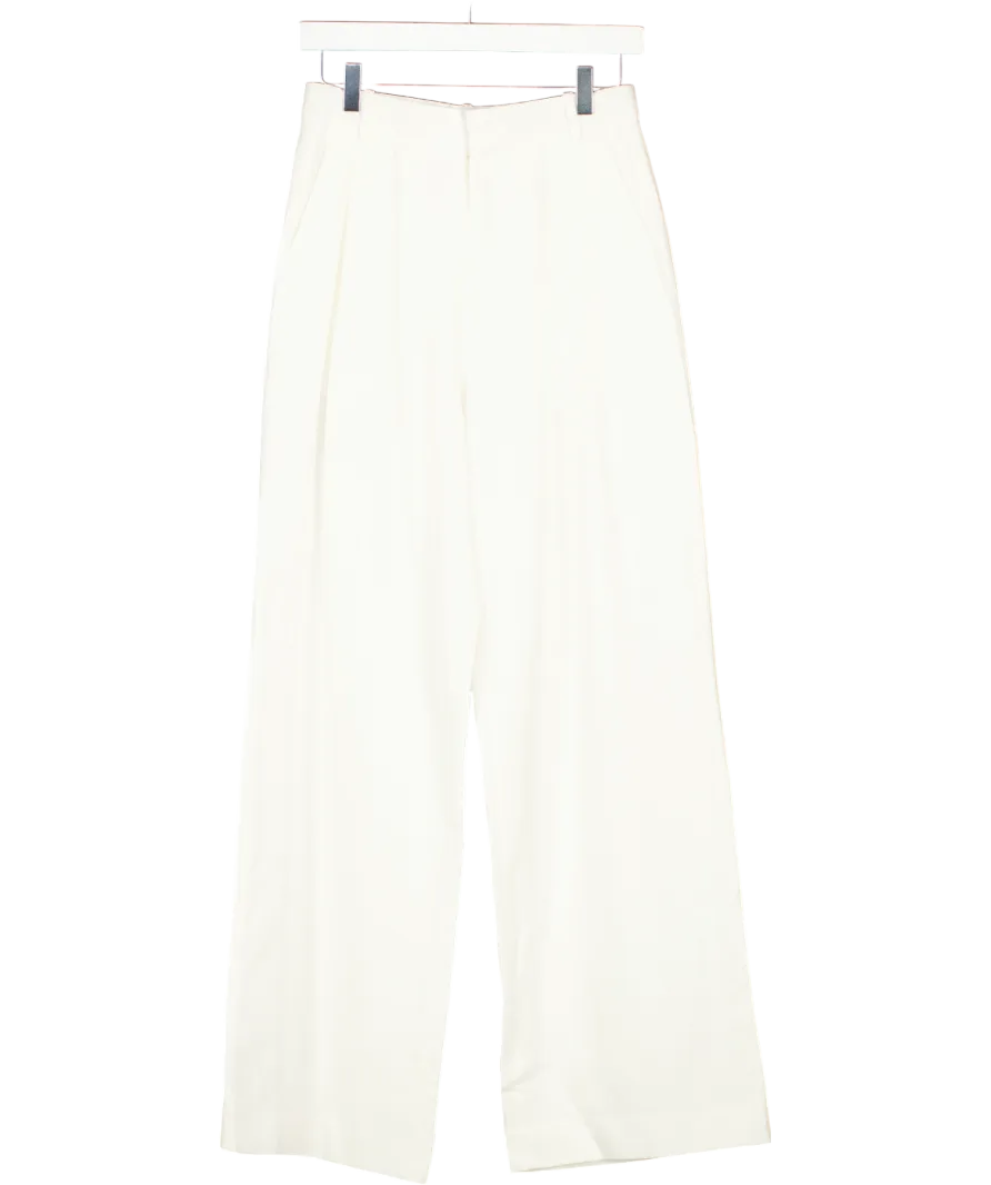 Marcela London White Bailie Tailored Trousers Ivory UK S