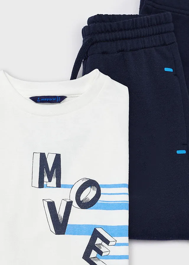 Mayoral 4606 Long Sleeve Tee-Shirt, Tracksuit Bottoms and Gilet In Stock Now