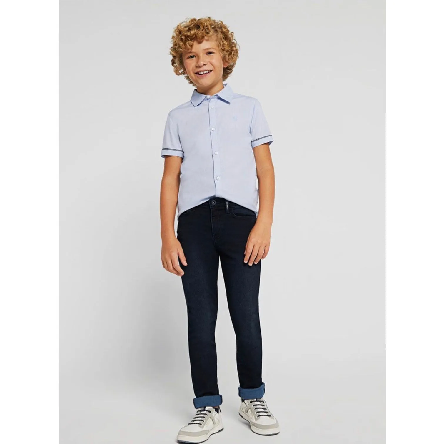 Mayoral Older Boys Slim Fit Jeans 6565 Mid Denim Blue Black