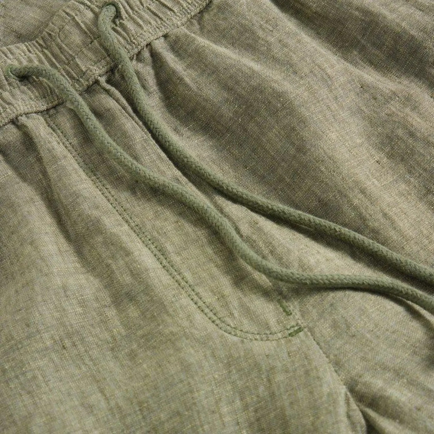Mid Green Belle Linen Wide Leg Trouser