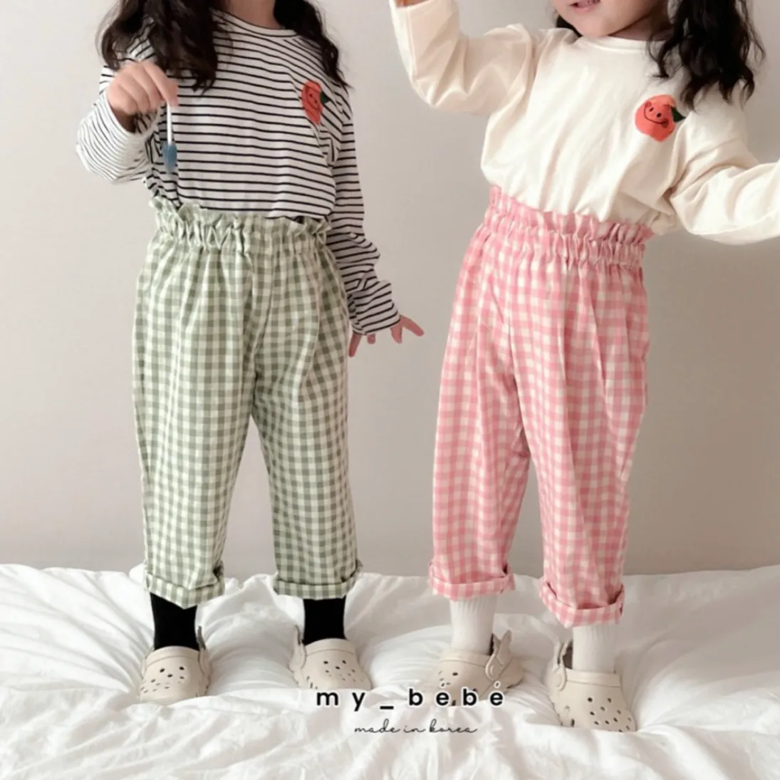 MY_BEBE GINGHAM TROUSERS