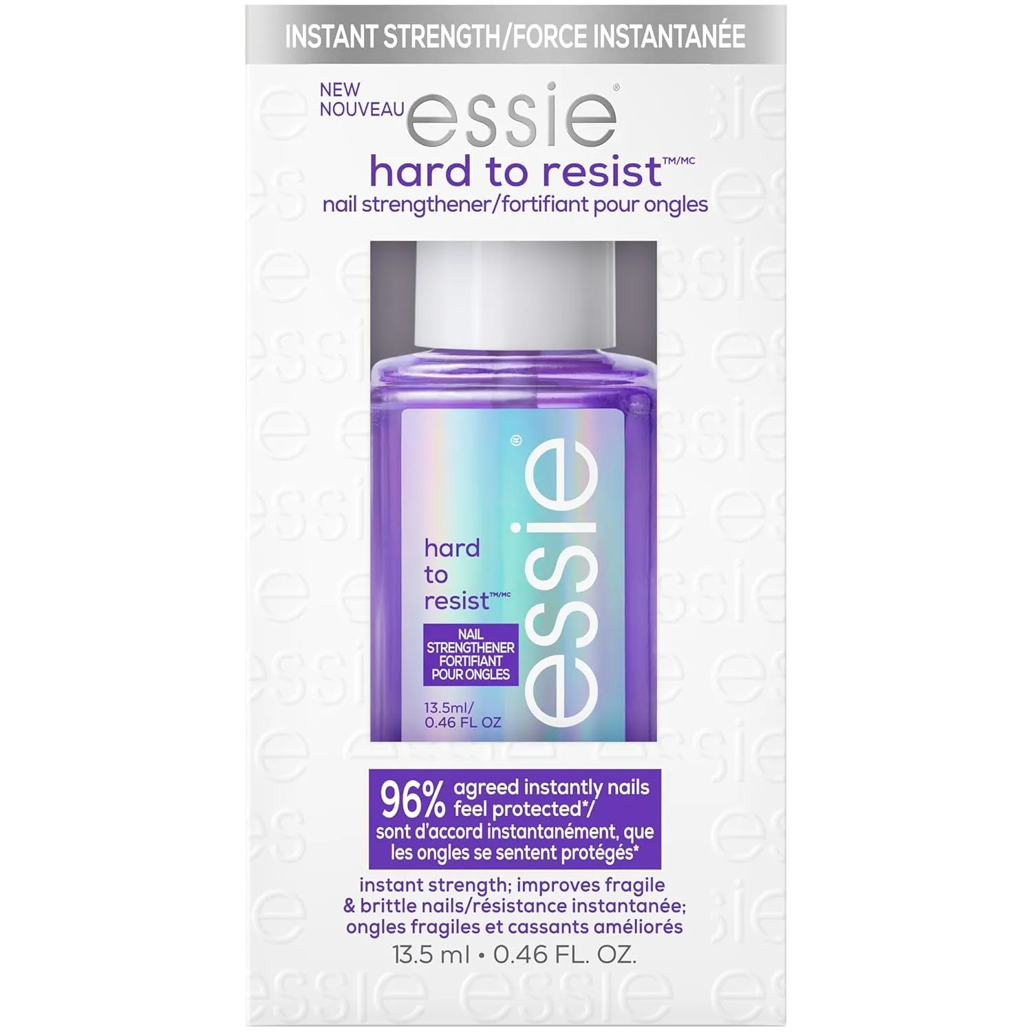 Nail Care, 8-Free Vegan, Hard to Resist Nail Strengthener, Glow and Shine, Pink Tint, 0.46 Fl Oz