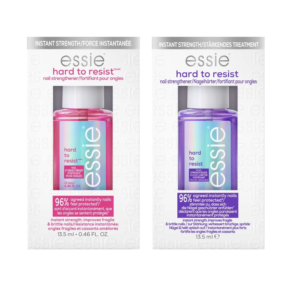 Nail Care, 8-Free Vegan, Hard to Resist Nail Strengthener, Glow and Shine, Pink Tint, 0.46 Fl Oz