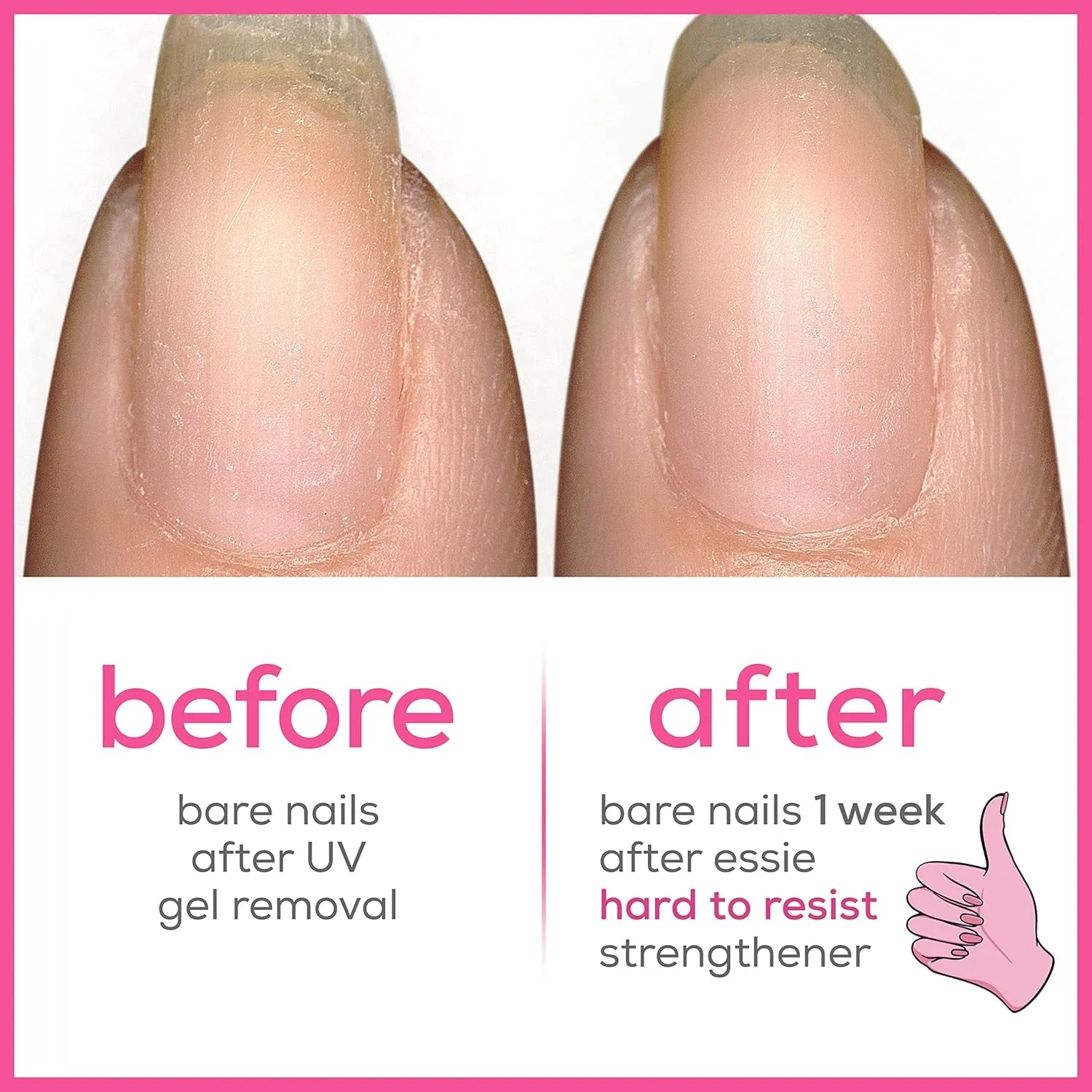 Nail Care, 8-Free Vegan, Hard to Resist Nail Strengthener, Glow and Shine, Pink Tint, 0.46 Fl Oz