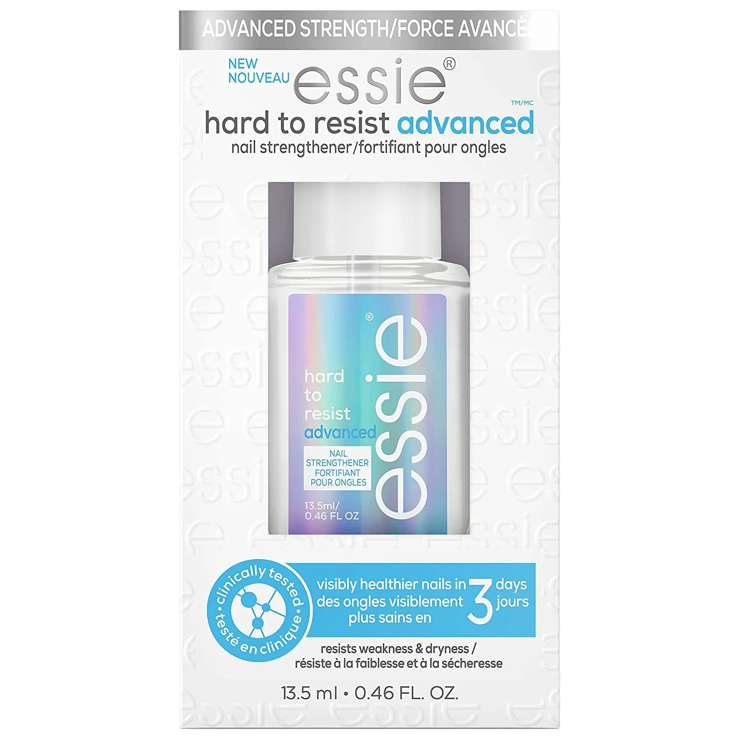 Nail Care, 8-Free Vegan, Hard to Resist Nail Strengthener, Glow and Shine, Pink Tint, 0.46 Fl Oz