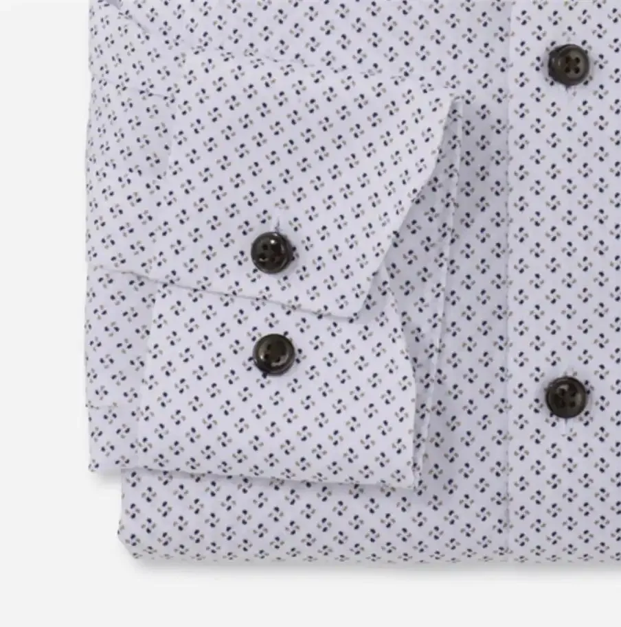 Olymp Modern Fit Shirt 1220/54/22 White/Brown/Blue Motif