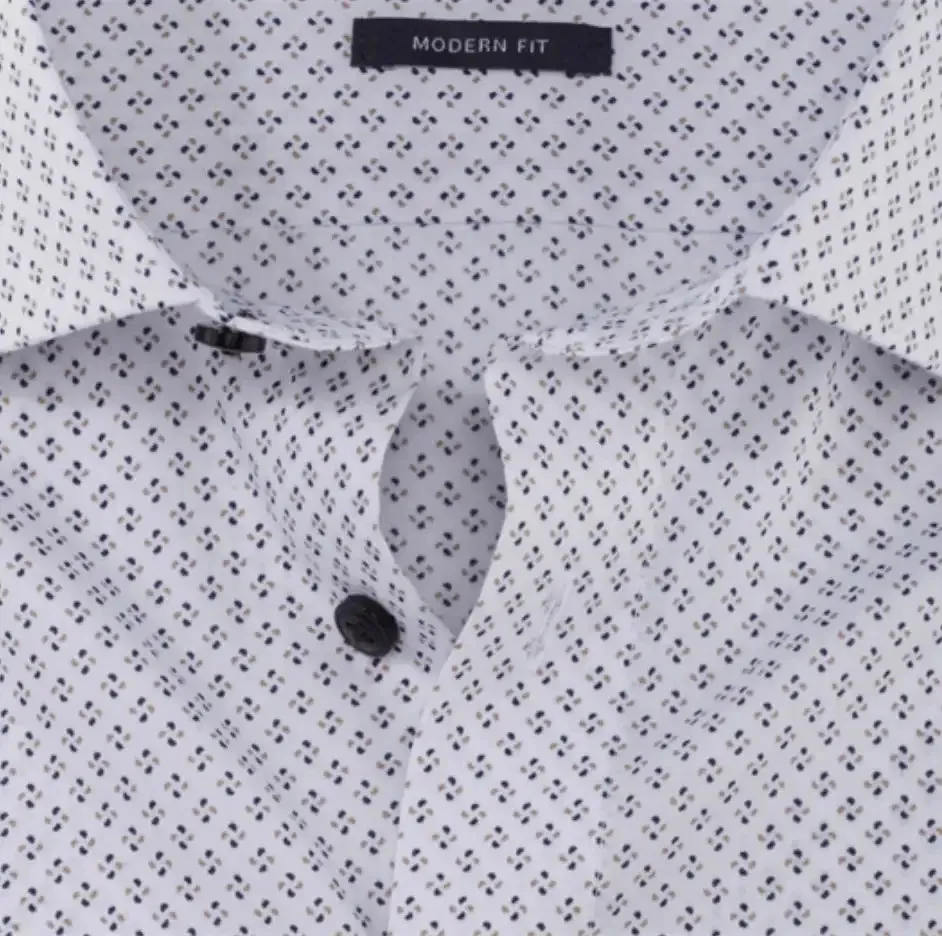 Olymp Modern Fit Shirt 1220/54/22 White/Brown/Blue Motif