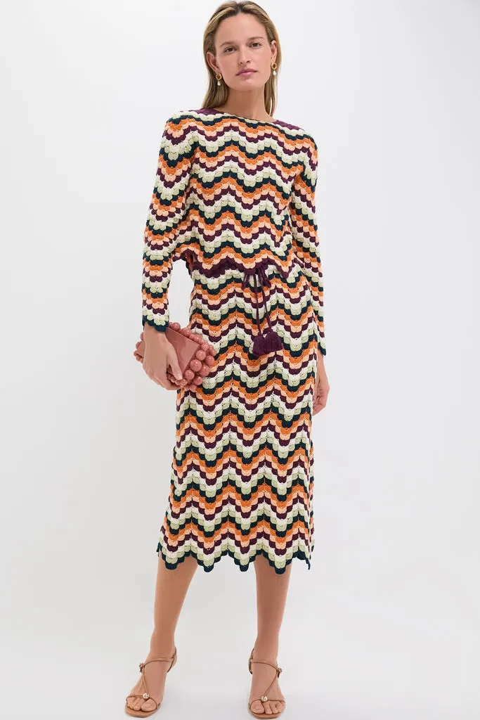 Pistaccio and Terracota Pesca Pencil Skirt