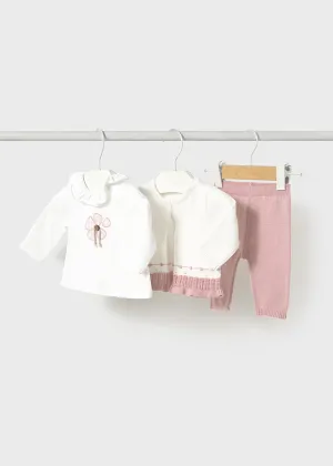 Pre-Order Mayoral 1589 Three Piece Rose Pink Trouser Set