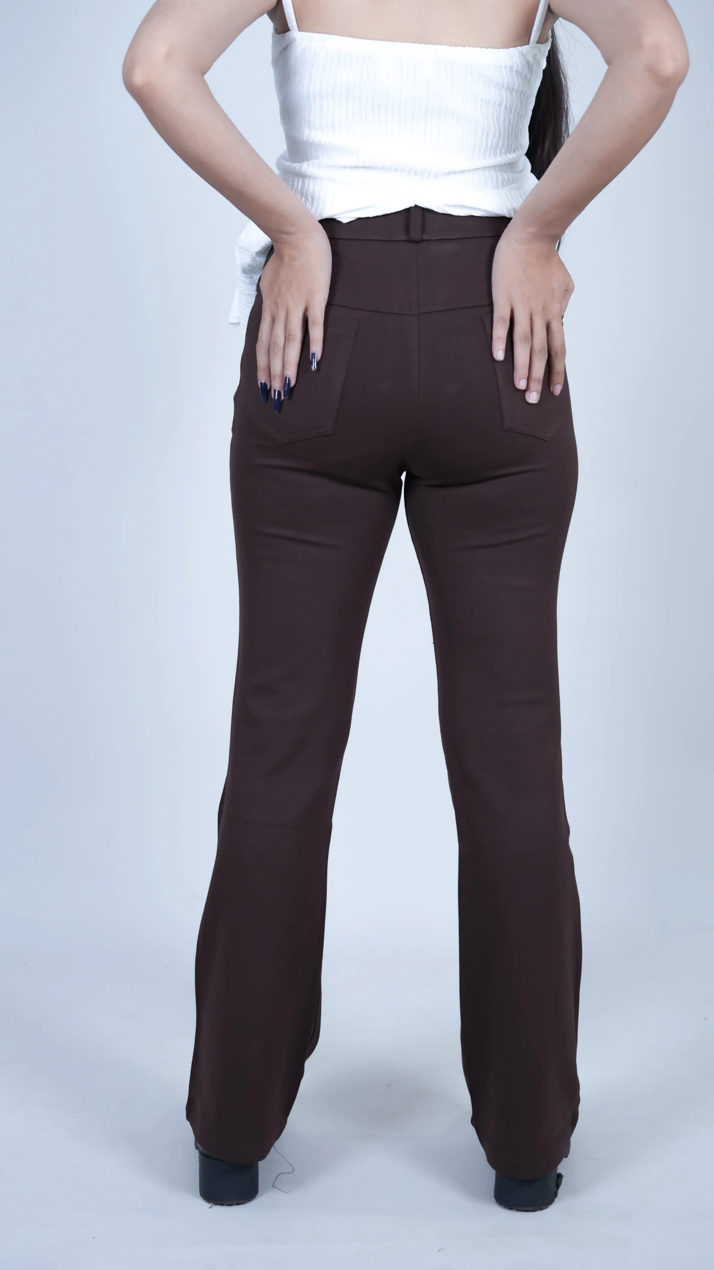 Premium flared trouser Brown Highwaist