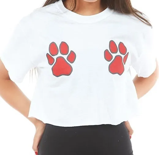 Red & Black Paws Tee