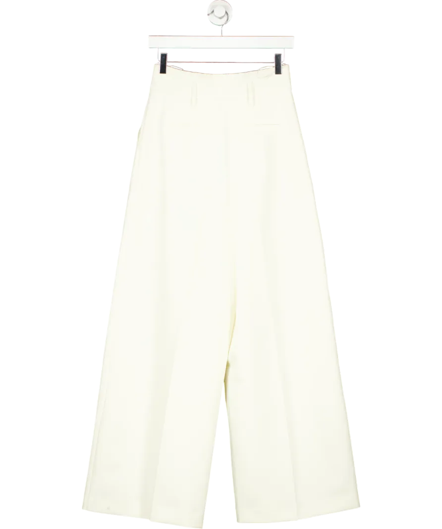 River Island Cream Straight Tux Trousers UK 8