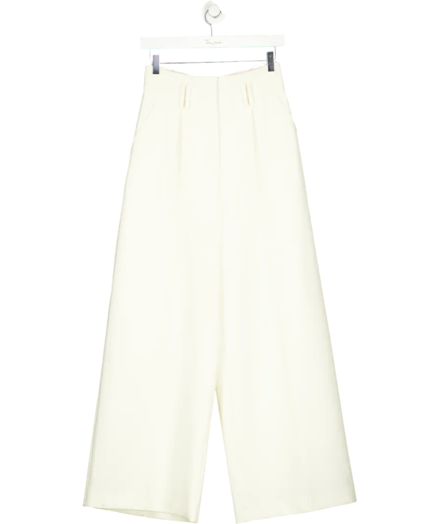 River Island Cream Straight Tux Trousers UK 8