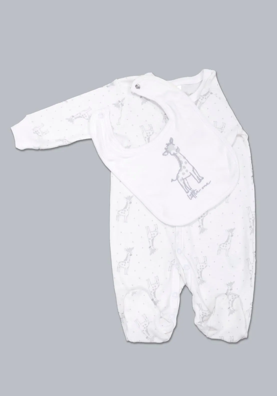 Rock-A-Bye Baby Boutique 100% Cotton Giraffe 8 Piece Layette Set - White