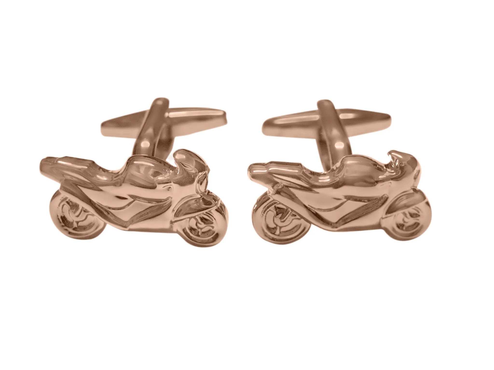 Rose Gold Plated Motorcycle Cufflinks