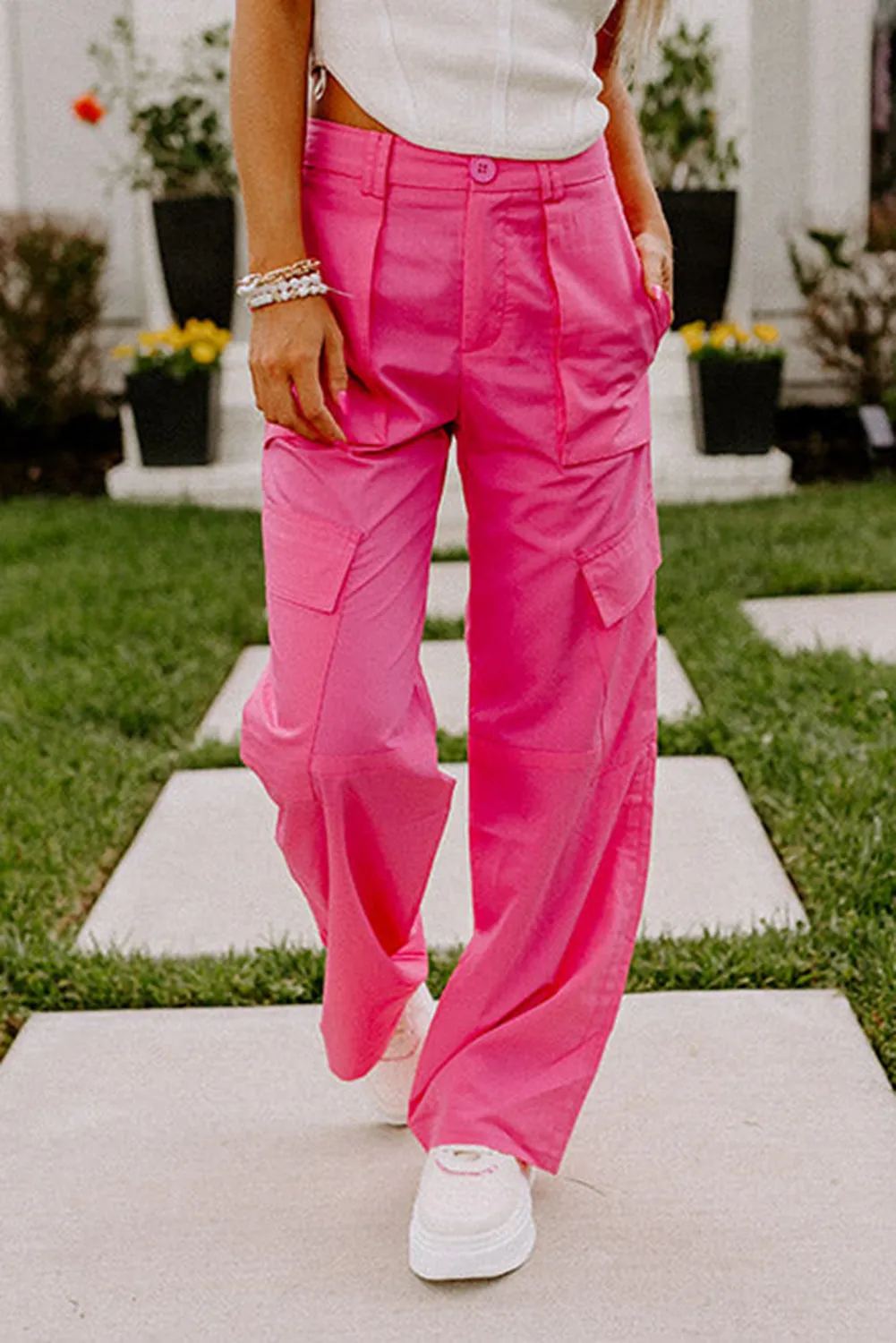 Rose High Waist Cargo Trousers