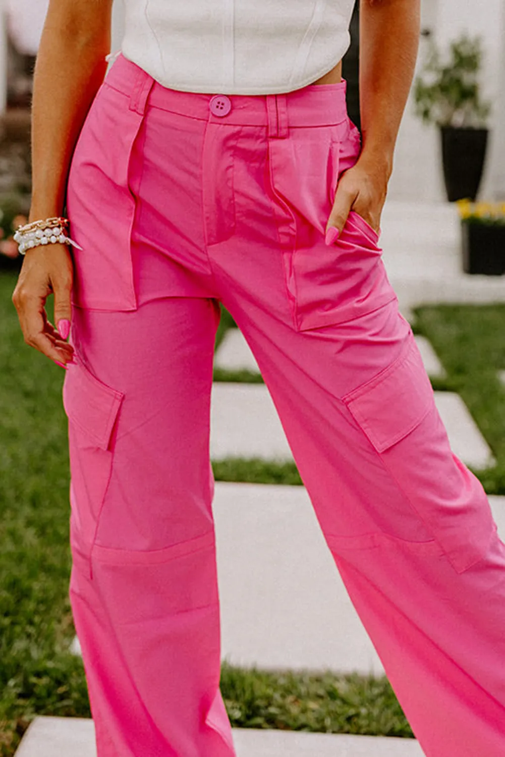 Rose High Waist Cargo Trousers